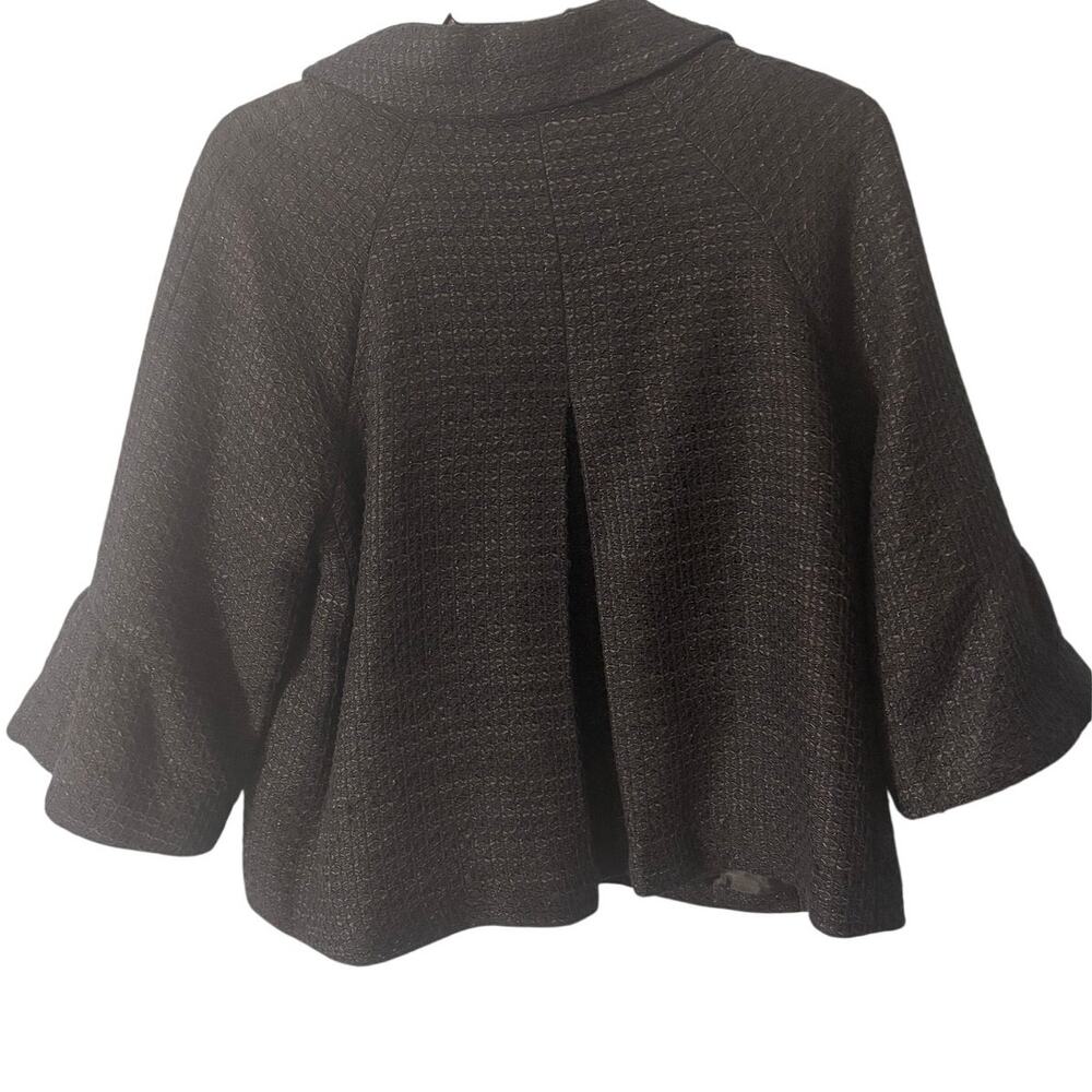 Bob Mackie Studio Textured Button Front Jacket Size 8 3/4 Bell Sleeves Cropped - Picture 3 of 6